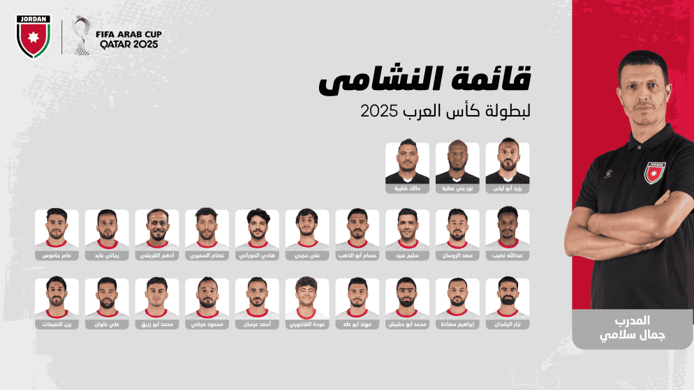 أعلن قائمة النشامى للمشاركة في كأس العرب فيفا 2025