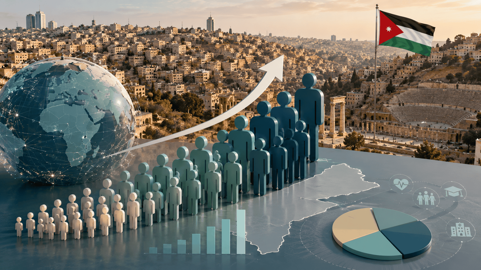 تقرير إحصائي: تعداد سكان الأردن مرشح للتضاعف خلال 40 عاماً