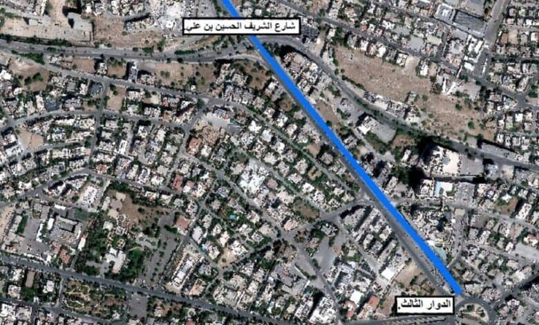 أعمال تعبيد ليلية في شارع الشريف الحسين بن علي بمنطقة زهران في عمان